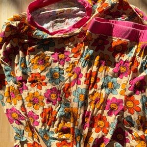 Little one shop co bamboo 3T Floral Pajama Set with Smiley Faces